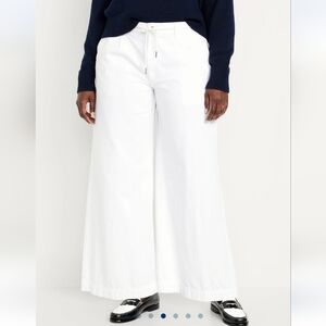 NWT Old Navy -Sz 18/2x- Cotton High Rise Drapey Drawcord Wide Leg
